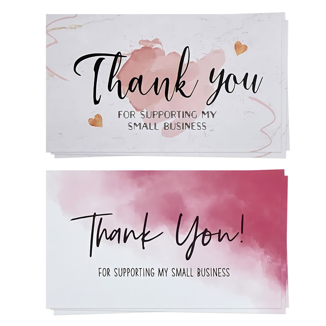 Wrapables 2.1" x 3.5" Thank You Card Inserts, Appreciation Cards for Small Business, Weddings, Bridal & Baby Showers, 120pcs